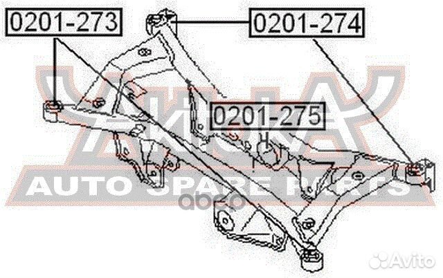 Подушка подрамника зад 0201274 asva