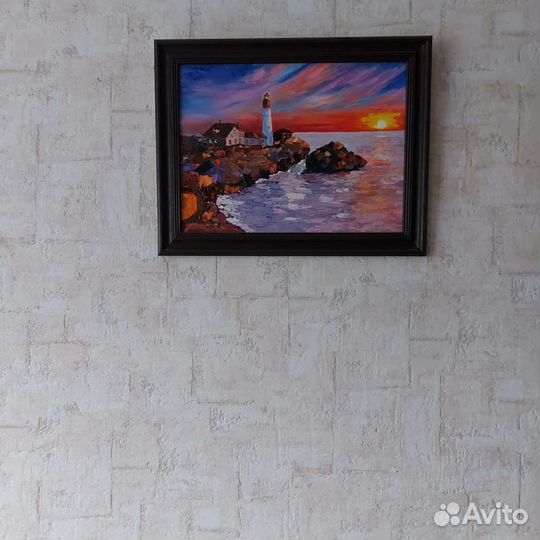 Картина маслом Маяк