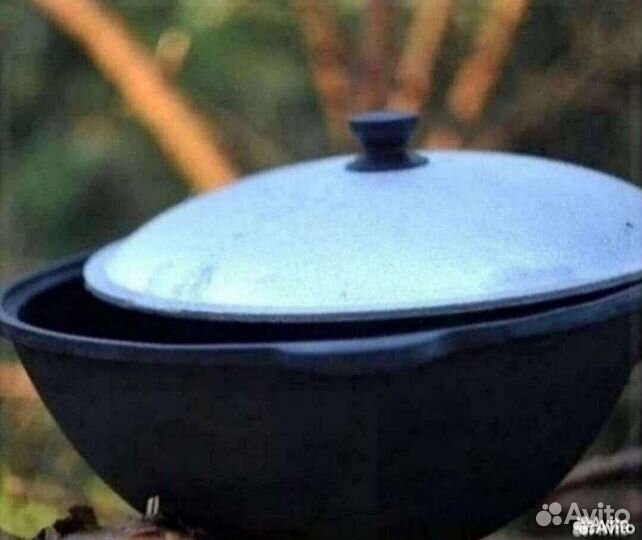 Казан чугунный Узбекский 12 литров с крышкой