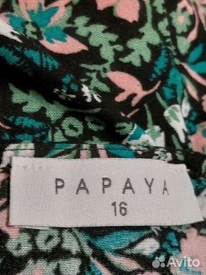Блузка чёрная с цветочный принт papaya 48-50