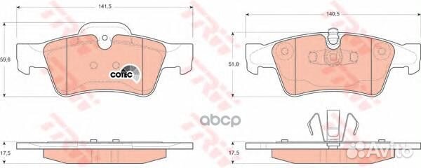 Колодки тормозные дисковые зад GDB1643 TRW