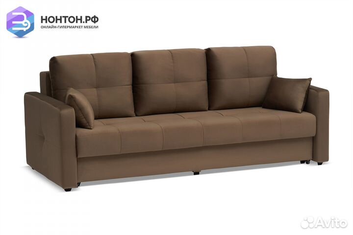 Диван еврокнижка Вита 3-х местный коричневый