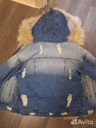 Джинсовая куртка с натуральным мехом