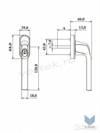 Ручка балконная