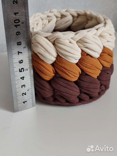 Корзина из трикотажной пряжи