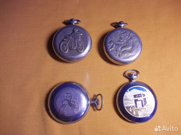 Часы карманные молния. Мотоциклист