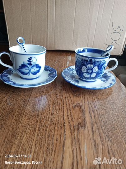 2 чайные пары гжель