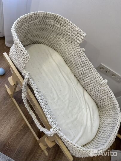 Детская вязаная люлька колыбель мобиль