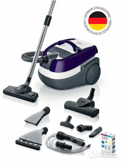 Моющий пылесос Bosch Serie 4 BWD41740 фиолетовый