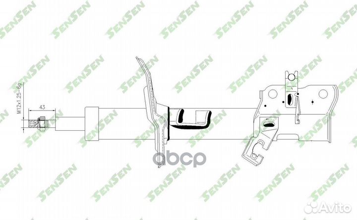 Амортизатор передний мост слева /nissan, X-trai