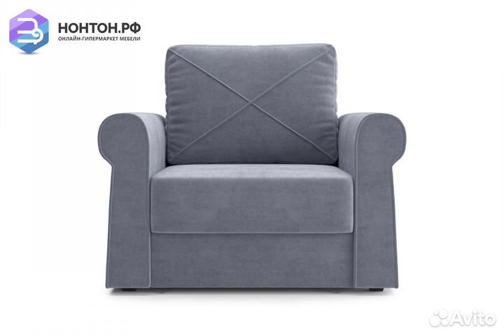 Кресло еврокнижка Лира темно-серое