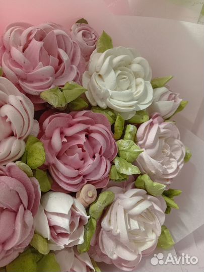 Съедобный букет из зефира пионы