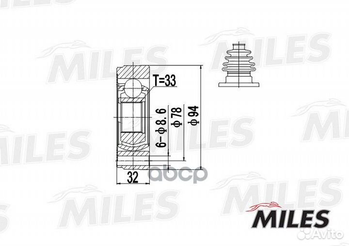 ШРУС внутренний audi 100/80 1.6/1.8 76-91 (GKN