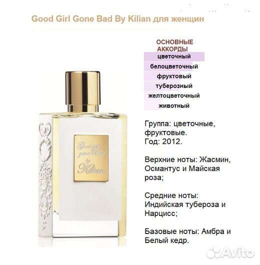 Good Girl Gone Bad By Kilian, духи высокой концент