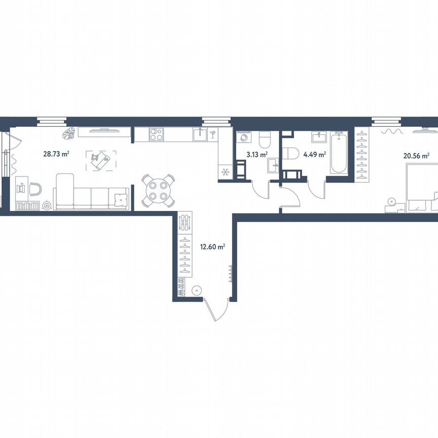 1-к. квартира, 71,5 м², 8/11 эт.