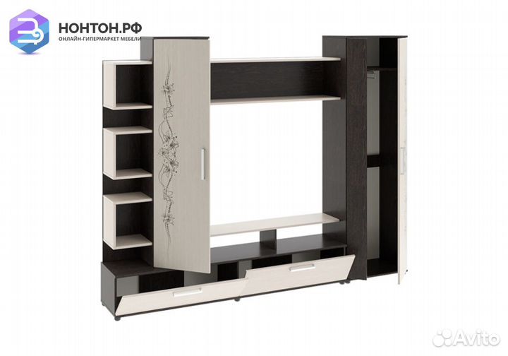 Стенка Дакота венге цаво / дуб молочный с рисунком