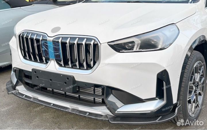 Губа передняя BMW X1 U11 без М пакета черная