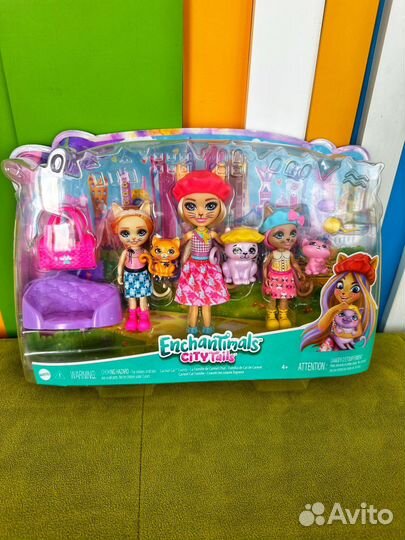 Enchantimals city tails семья кошек