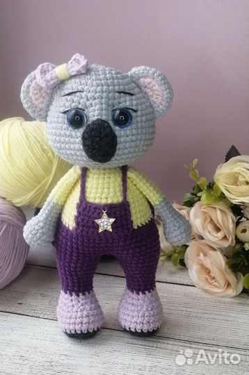 Вязаная интерьерная игрушка Коала Ри ручная работа