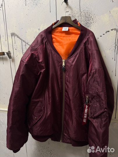 Бомбер Vetements rare Burgundy Logo Оригинал