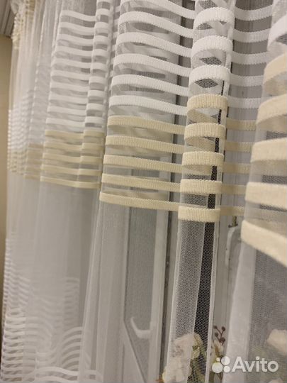 Шторы, готовая тюль полоска