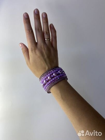 Фиолетовый браслет на среднюю руку 16-18 см