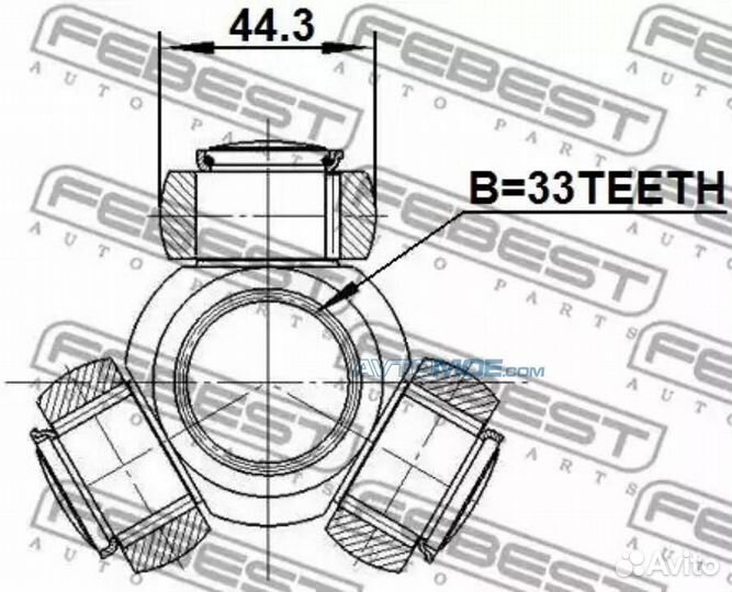 Трипоид 33X44.3 nissan X-trail T31 2007-2013 0216J