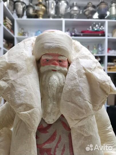 Дед Мороз ватный 42 см СССР (Ч)