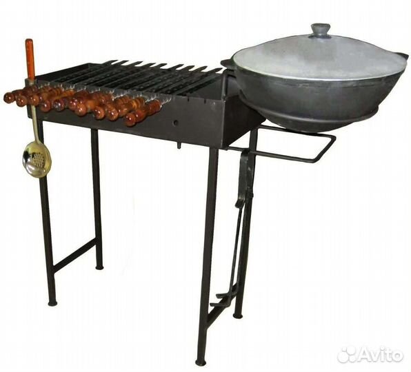 Мангал с казаном с крышкой