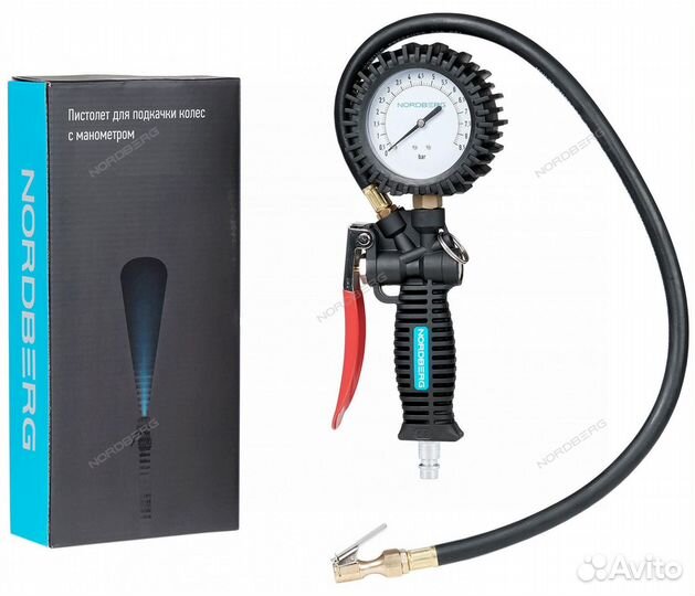Пистолет для подкачки колес с манометром 80 мм