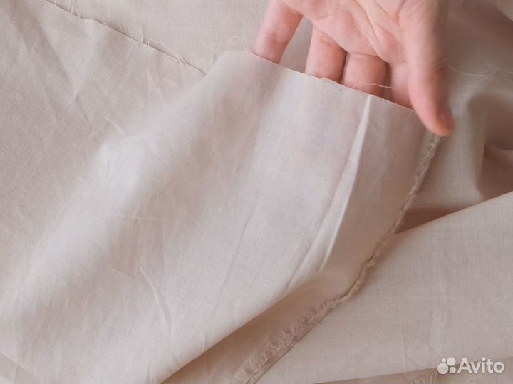 Ткань батист бежевый 65 г/м2, отрез 9 метров