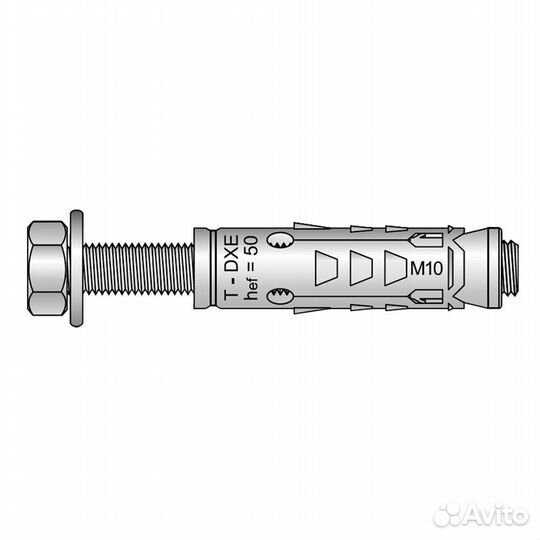 Анкер-гильза Tecfi DX ZN для бетона с болтом 10x85