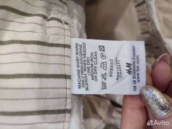 Брюки хлопок прямые hm женские