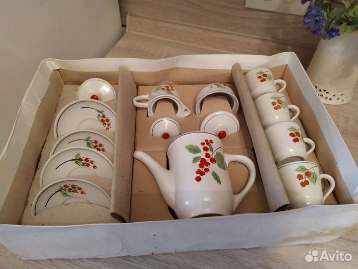 Детский кофейный (чайный) сервиз СССР Гжель