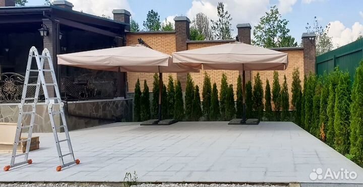 Зонты для бассейнов 3х3, 4x4 с боковой опорой