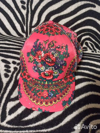 Бейсболка кепка, стильная, яркая, хохлома