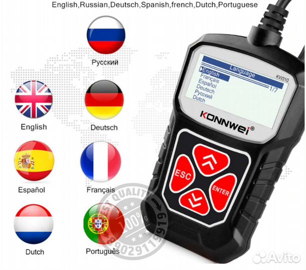 Konnwei KW310 OBD2 Авто сканер obdii