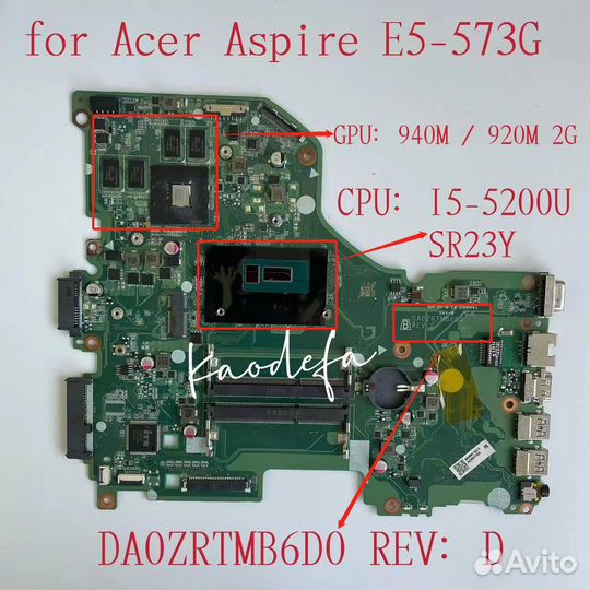 Материнская плата DA0zrtmb6D0 Rev:D Acer E5-573G