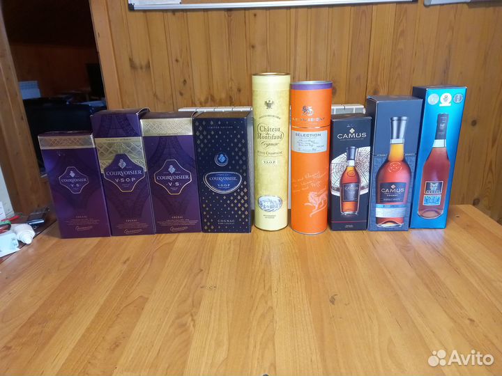 Коробки из под коньяка, пива и вина