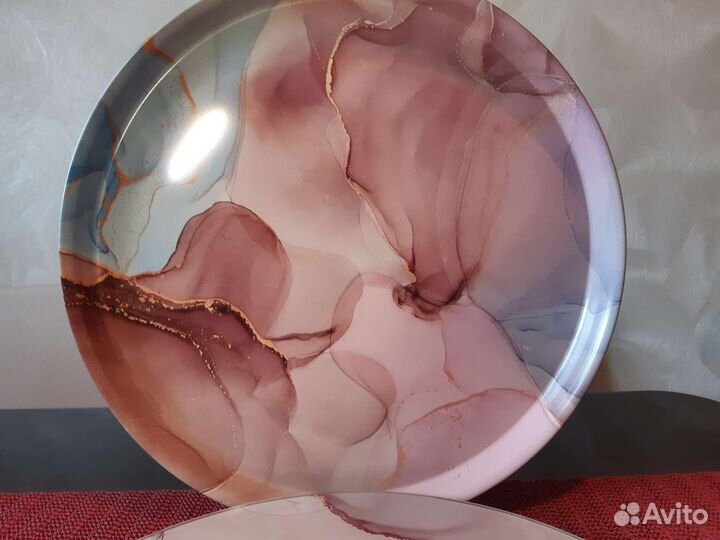 Подносы сервировочные Ночная терраса и Топаз 33 см