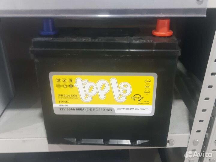 Аккумулятор автомобильный 65 ah topla EFB Stop&Go
