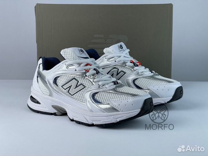 Кроссовки женские new balance white silver