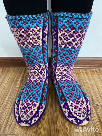Вязаные Носки джурабы зимние, теплые