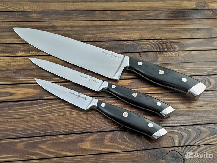 Набор кухонный ножей сталь N690 Вильям Похлёбкин