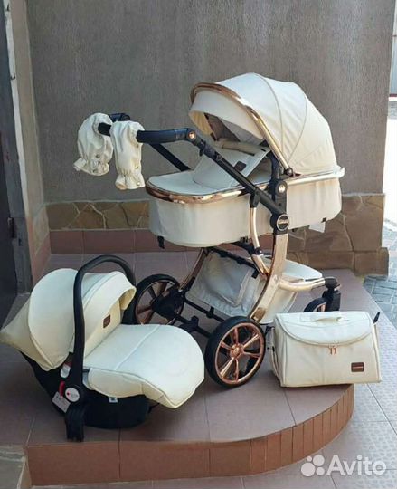 Коляска новая Luxmom 3в1. Экокожа