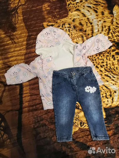 Комплект ветровка и джинсы