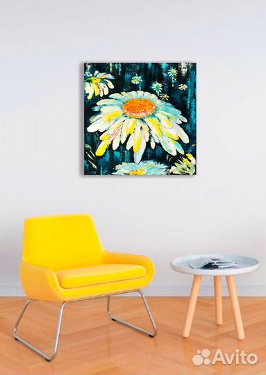 Картина ромашка Картина с цветами маслом на холсте