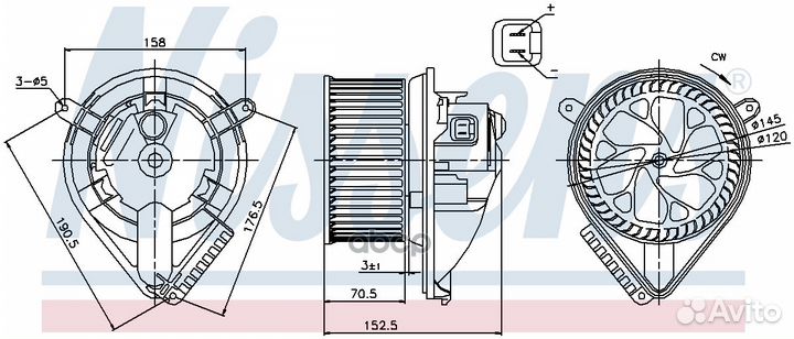 Мотор печки отопителя салона 87156 Nissens