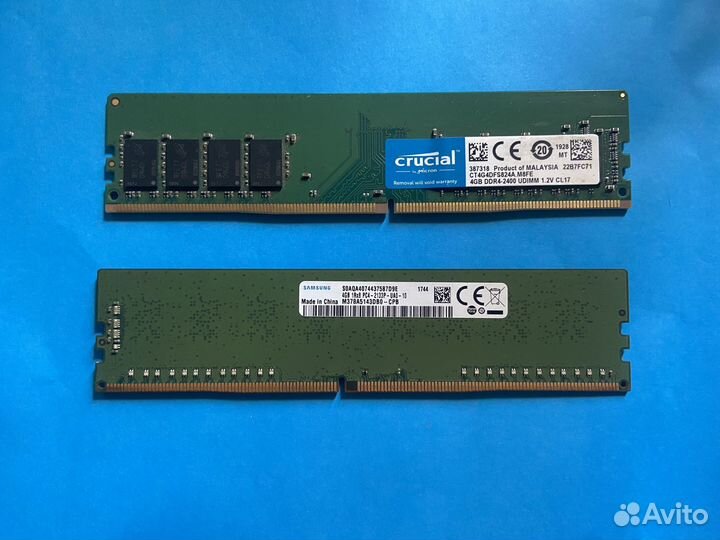 Оперативная память crucial и samsung ddr4 2400