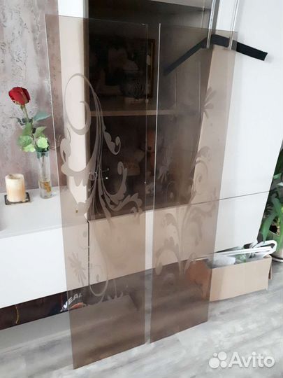 Стекло коричневого цвета 120х30см